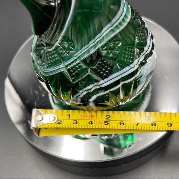 Vintage Cruet Green Slag Diamond - Picture 7 of 7